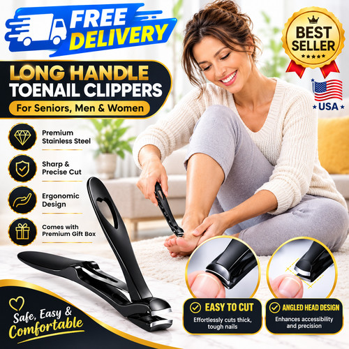 Long handle toenail clippers - handle,